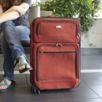 passenger at airport with luggage passenger at airport with luggage