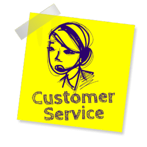 customer service sticker