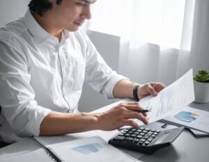 someone preparing a budget for household emergencies