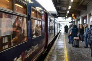 passengers waiting for a train